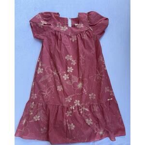 Vintage Royal Creations Hawaiian Muumuu Dress Pink White Floral Luau Maxi XL